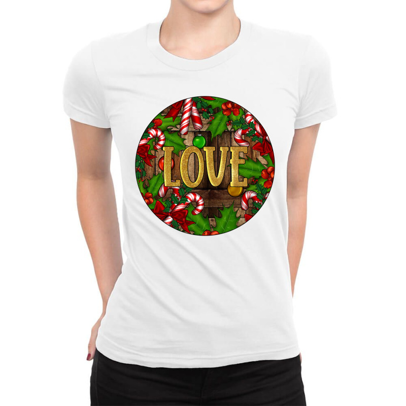 Christmas Love Ladies Fitted T-Shirt by Christmas Ornament Shop | Artistshot