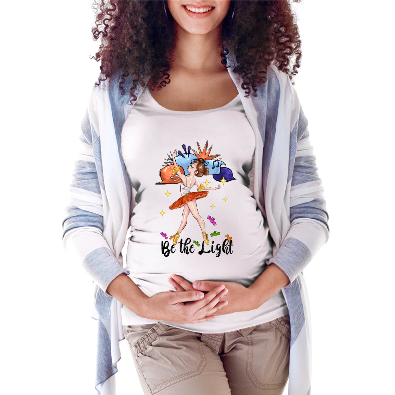 Be The Light Maternity Scoop Neck T-shirt by CowGirlArtShop | Artistshot