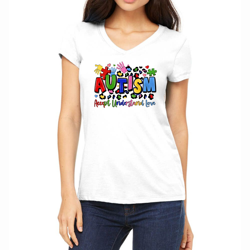 Autism Accept Understand Love Women's V-Neck T-Shirt by LillyAllenDesigns | Artistshot