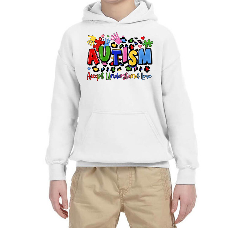 Autism Accept Understand Love Youth Hoodie by LillyAllenDesigns | Artistshot