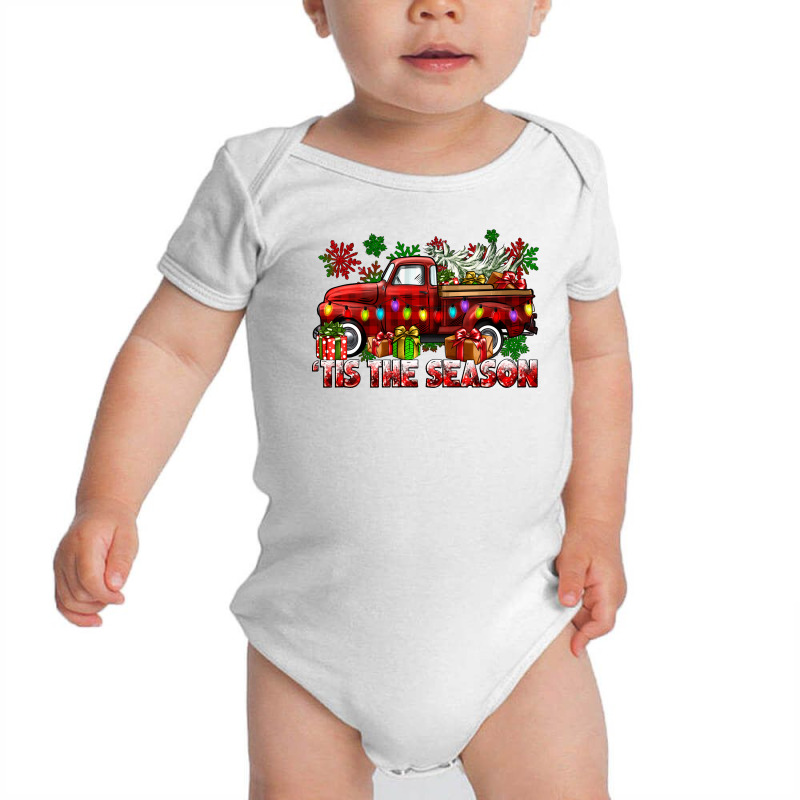 Tis The Season Christmas Truck Baby Bodysuit by CowGirlArtShop | Artistshot