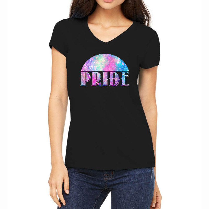 Pride Galaxy Women's V-Neck T-Shirt by autlu2024 | Artistshot