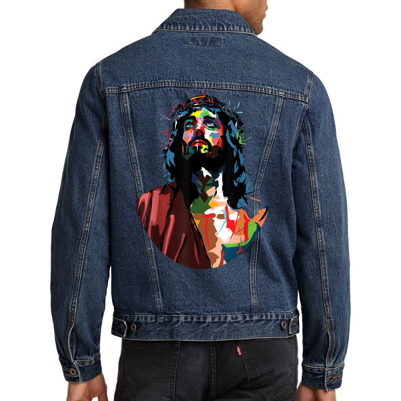 Vintage Got King Jesus Christ Sweet Face Image T Shirt Men Denim Jacket | Artistshot