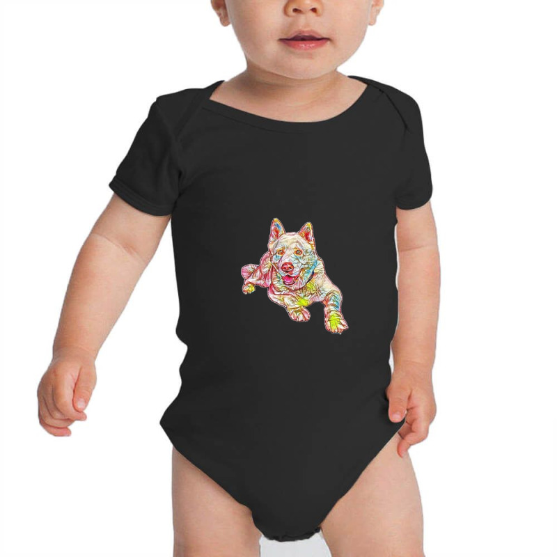 Full Length Portrait Of Akita Baby Bodysuit by Kemnabi | Artistshot