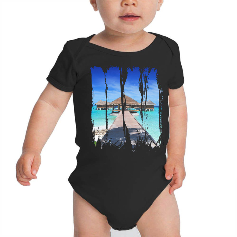 Maldives Gift Ideas T  Shirt Summer Beach Photography Maldives Holiday Baby Bodysuit | Artistshot