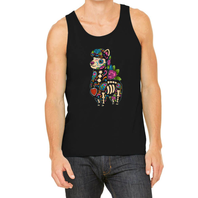 Llama Sugar Skull Mexico Alpaca Calavera Dia De Los Muertos T Shirt Tank Top by Yuh2105 | Artistshot