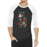 Llama Sugar Skull Mexico Alpaca Calavera Dia De Los Muertos T Shirt 3/4 Sleeve Shirt | Artistshot