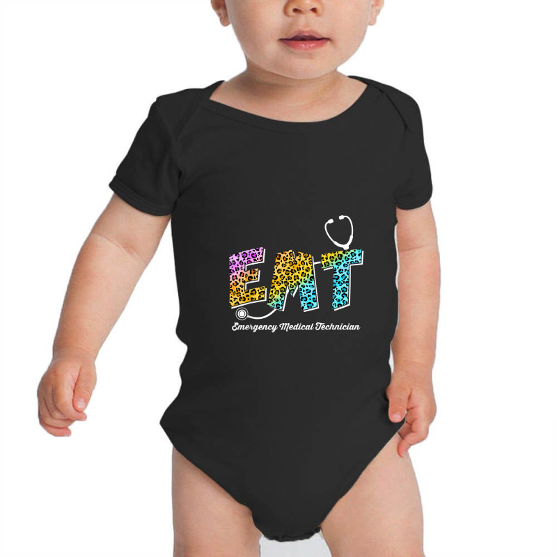 Emt For Emergency Medical Technician Leopard Funny Nurse Day Baby Bodysuit | Artistshot