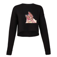 Portrait Of Black Mask Akita Cropped Sweater | Artistshot