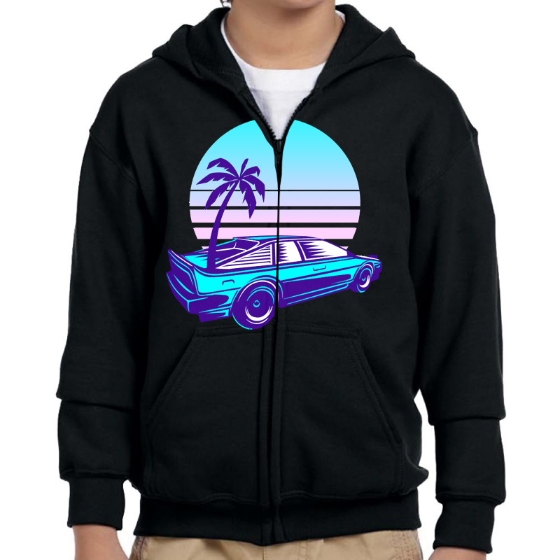 Synthwave T  Shirt Futuristic Car Retro Sunset Synthwave T  Shirt Youth Zipper Hoodie by gail93766 | Artistshot