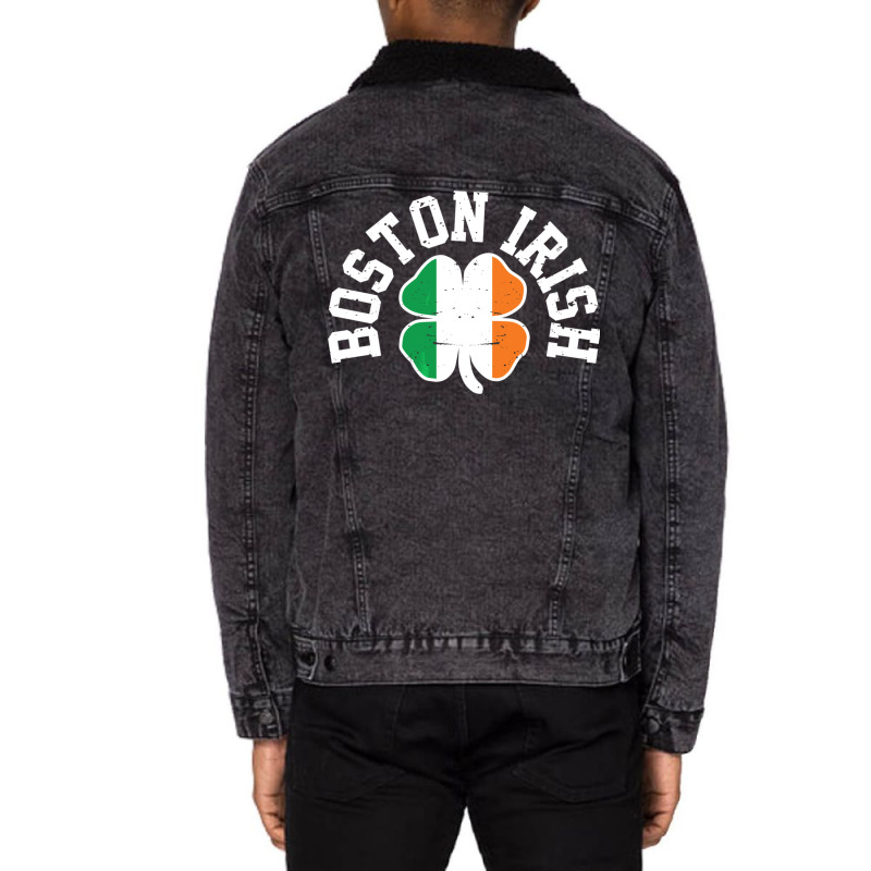 Boston Four Leaf Clover St.patrick Unisex Sherpa-lined Denim Jacket | Artistshot