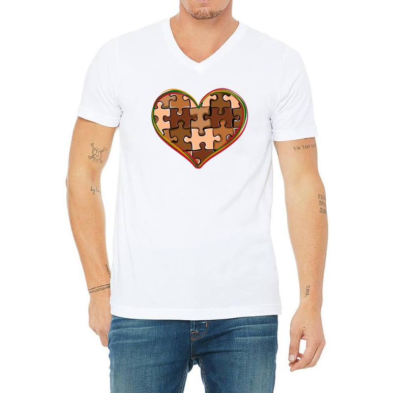 Melanin Skin Tone Heart Black History V-neck Tee | Artistshot