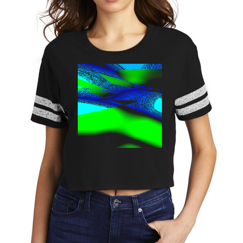 Blue Green Black Abstract Art T  Shirt Blue Green Black Abstract Art T Scorecard Crop Tee by wrohan578 | Artistshot