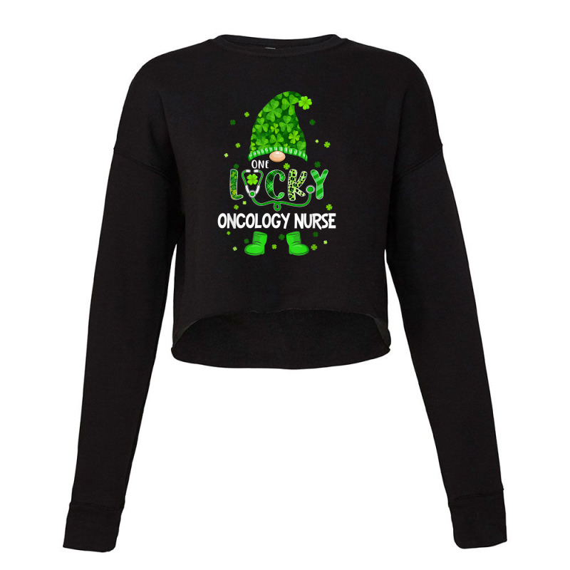 Funny Gnome Lucky Oncology Nurse St Patricks Day Shamrock Cropped Sweater by YenNgoc | Artistshot