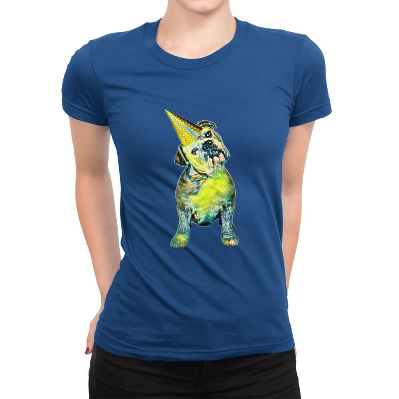 Cute And Funny Bulldog Purebr Ladies Fitted T-Shirt by Kemnabi | Artistshot