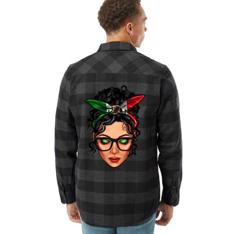 Mexican Latina Girl Messy Bun Flannel Shirt by LillyAllenDesigns | Artistshot