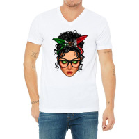 Mexican Latina Girl Messy Bun V-neck Tee | Artistshot