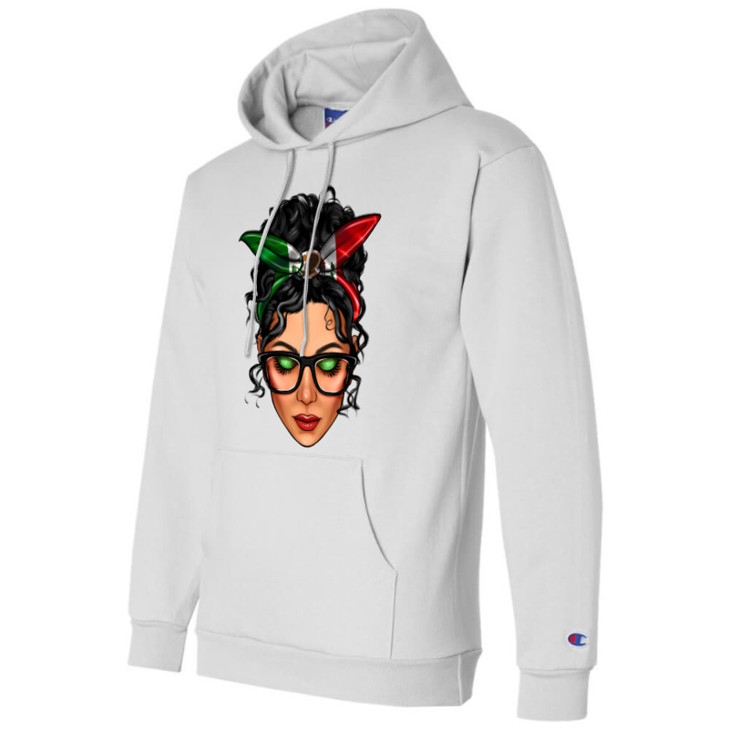 Mexican Latina Girl Messy Bun Champion Hoodie by LillyAllenDesigns | Artistshot