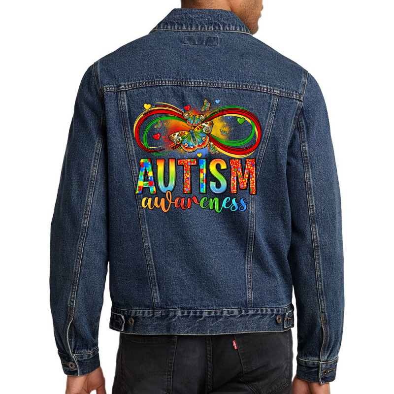 Autism Awareness Butterfly Infinity Symbol Men Denim Jacket by LillyAllenDesigns | Artistshot