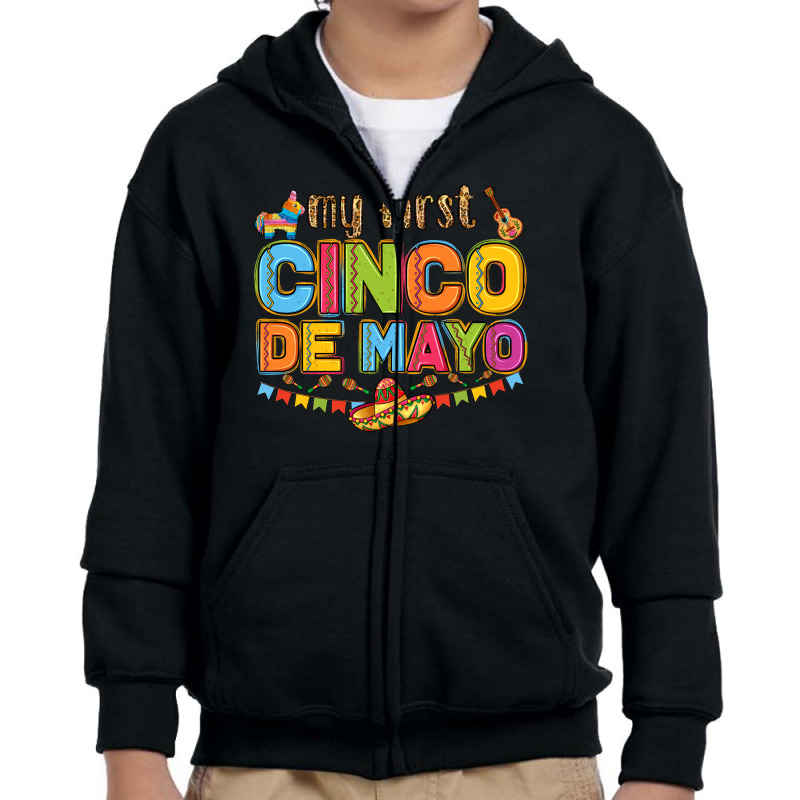 My First Cinco De Mayo Youth Zipper Hoodie by LillyAllenDesigns | Artistshot