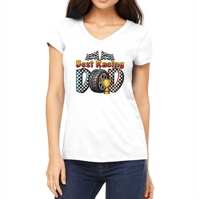 Best Racing Dad Women's V-Neck T-Shirt by texasbilliewilder | Artistshot