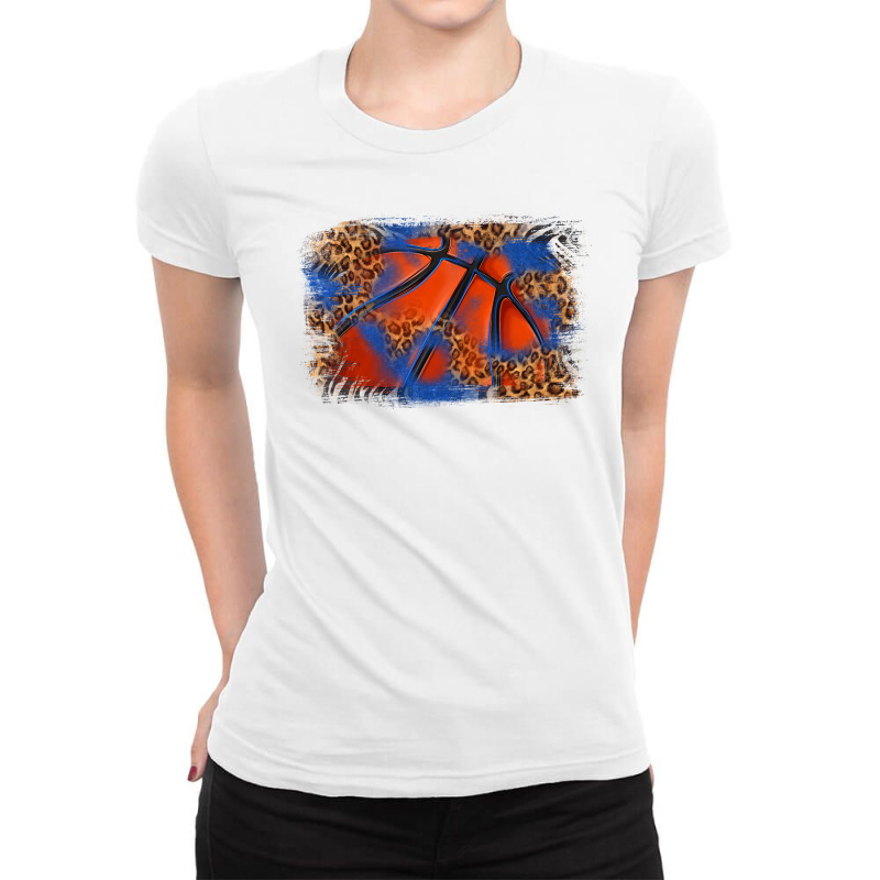 Basketball Background Ladies Fitted T-Shirt by texasbilliewilder | Artistshot