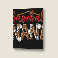 Baseball Nana With Leopard Portrait Canvas Print | Artistshot