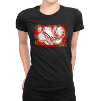 Baseball Background Ladies Fitted T-shirt | Artistshot