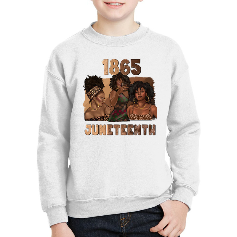 1865 Juneteenth Melanin With Afro Youth Sweatshirt by texasbilliewilder | Artistshot