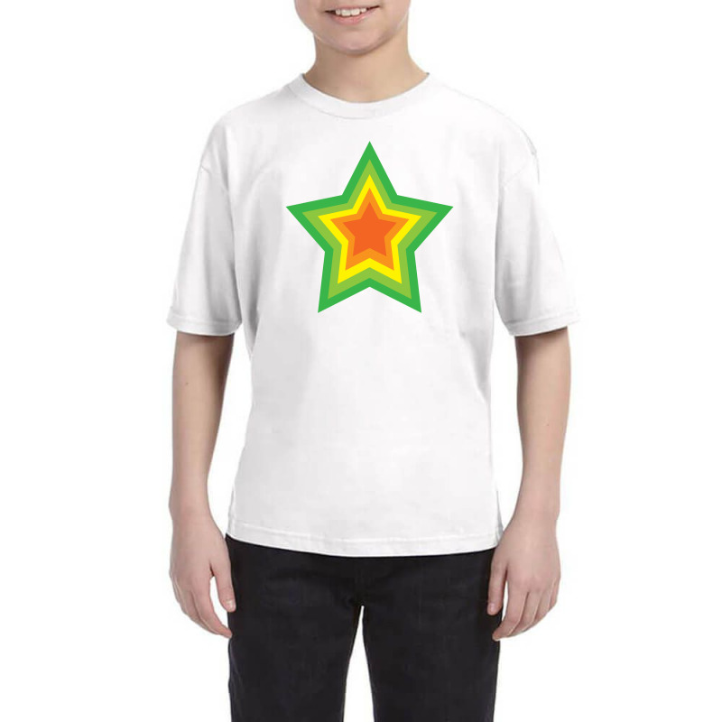 Lightning Star Red Star Orange Star Yellow Star Peach Star Teal Star Youth Tee by Terasshot | Artistshot