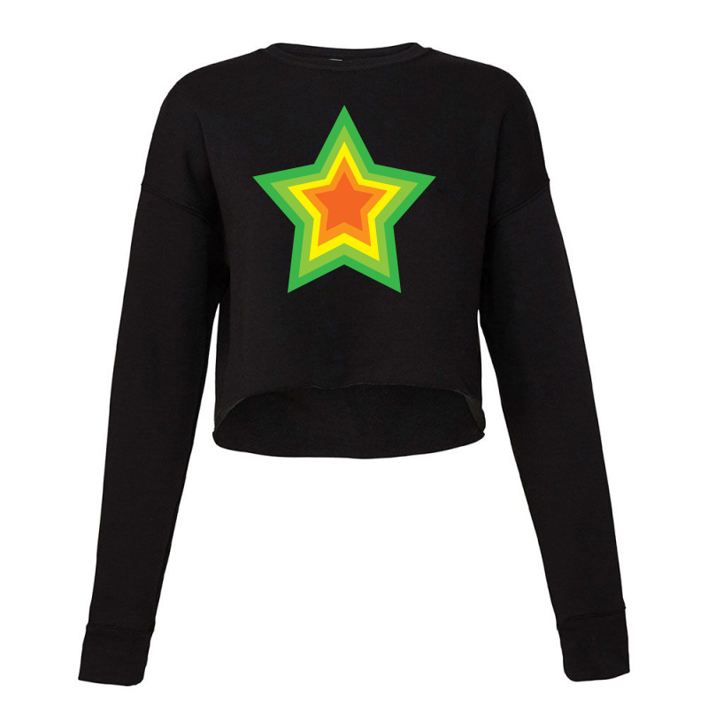 Lightning Star Red Star Orange Star Yellow Star Peach Star Teal Star Cropped Sweater by Terasshot | Artistshot