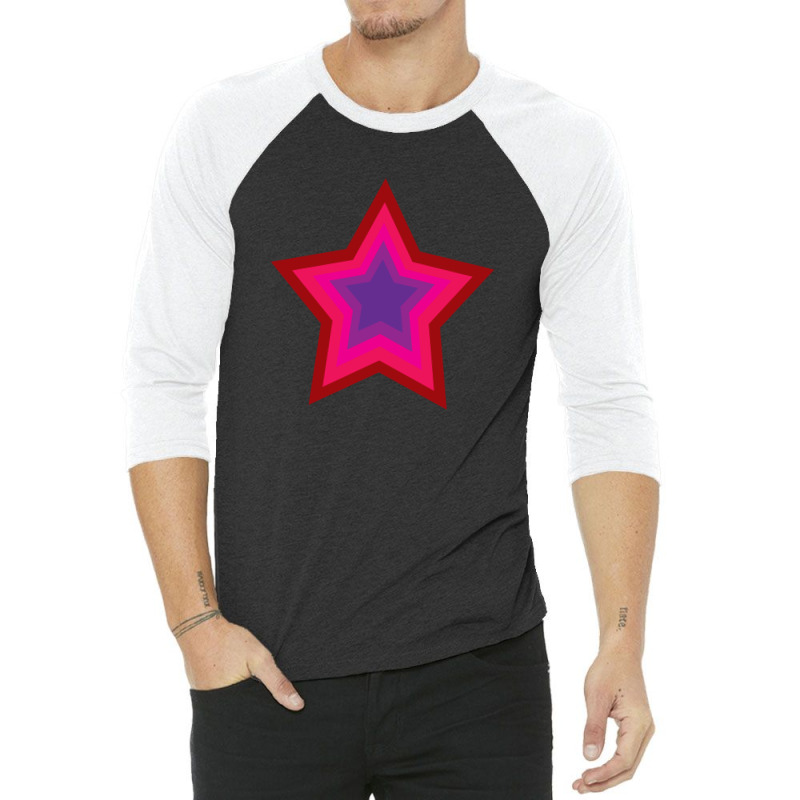 Lightning Star Red Star Orange Star Yellow Star Peach Star Teal Star 3/4 Sleeve Shirt by Terasshot | Artistshot