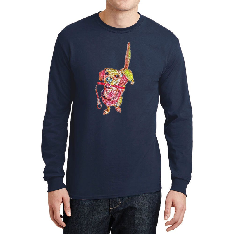 Happy Dog Wagging Tail With L Long Sleeve Shirts | Artistshot