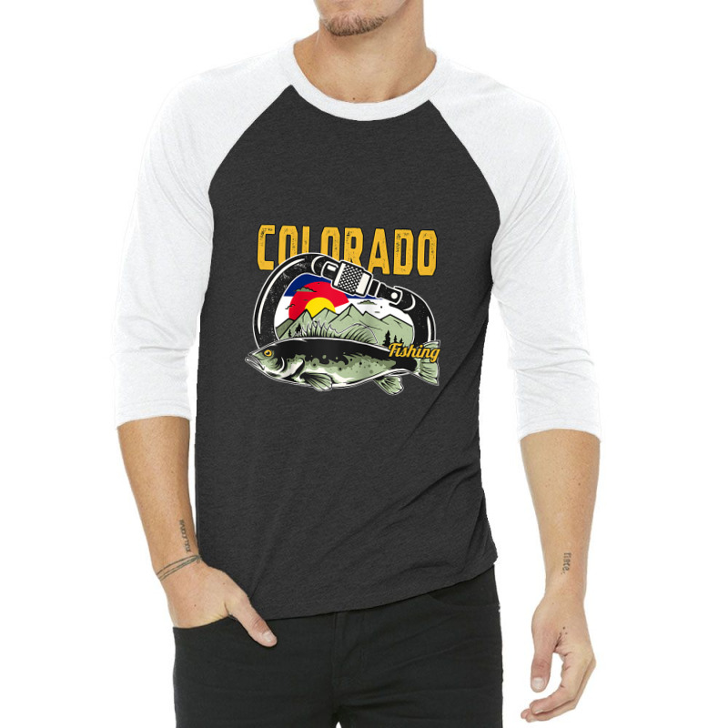 Retro Carabiner Colorado Fishing Raglan Baseball Tee 3/4 Sleeve Shirt | Artistshot