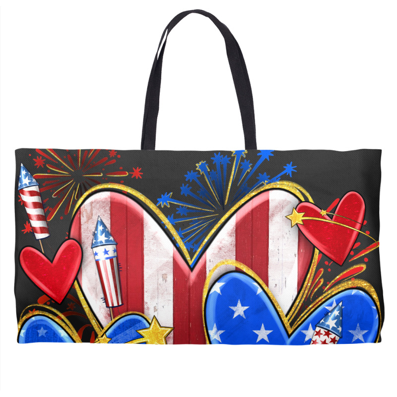 4th Of July Hearts Weekender Totes | Artistshot