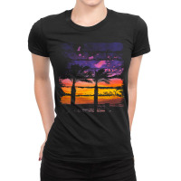 Palm Trees T  Shirt A Beautiful Painting That Shows The Atmosphere Of Ladies Fitted T-shirt | Artistshot