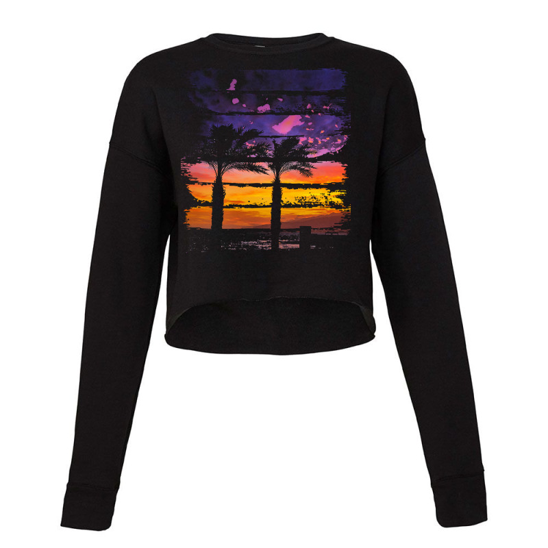 Palm Trees T  Shirt A Beautiful Painting That Shows The Atmosphere Of Cropped Sweater by halfahull | Artistshot