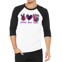 Peace Love Race 3/4 Sleeve Shirt | Artistshot