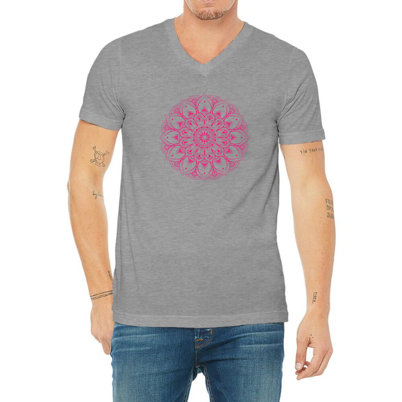 Luxury Mandala With Golden Arabesque V-Neck Tee by chris299 | Artistshot