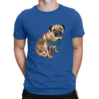 Dog - Pug Breed Sitting On Wh T-shirt | Artistshot