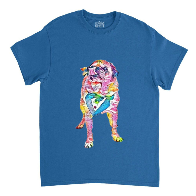 Hungry Pug Dog  Wearing Fancy Classic T-shirt by Kemnabi | Artistshot