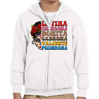 Mexican Sugar Skull Latina Chingona Bonita Youth Zipper Hoodie | Artistshot