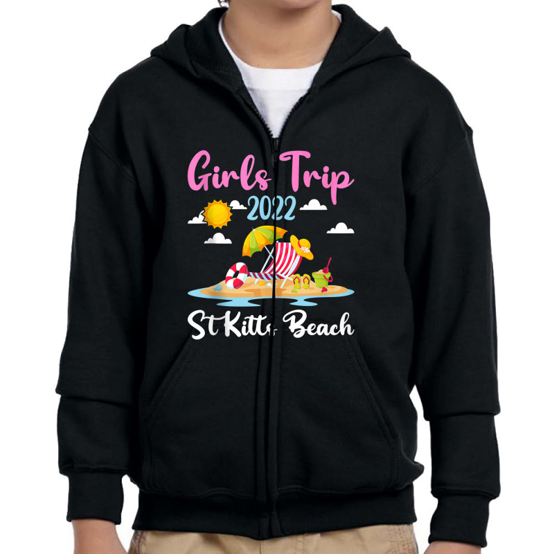 Summer Vacation Girls Trip 2022 Lost Paradise St Kitts Beach Tank Top Youth Zipper Hoodie by Tiktify | Artistshot