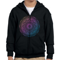 Mandala Gradient With Pastel Colour Youth Zipper Hoodie | Artistshot