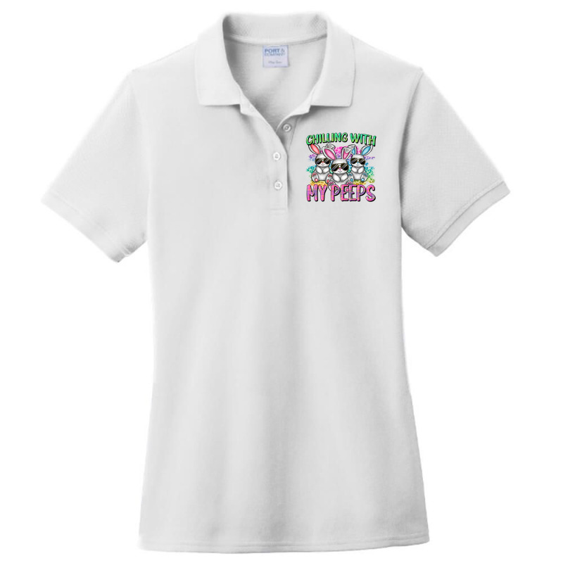 Chilling With My Peeps Easter Bunnies Cowgirl Cowg Ladies Polo Shirt | Artistshot