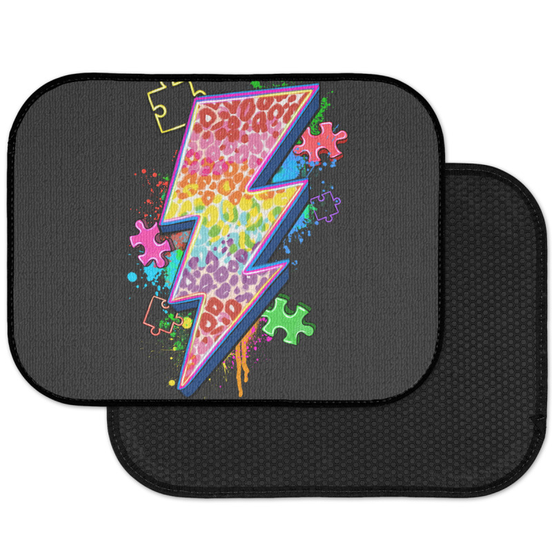 Lightning Bolt Autism Rear Car Mat | Artistshot