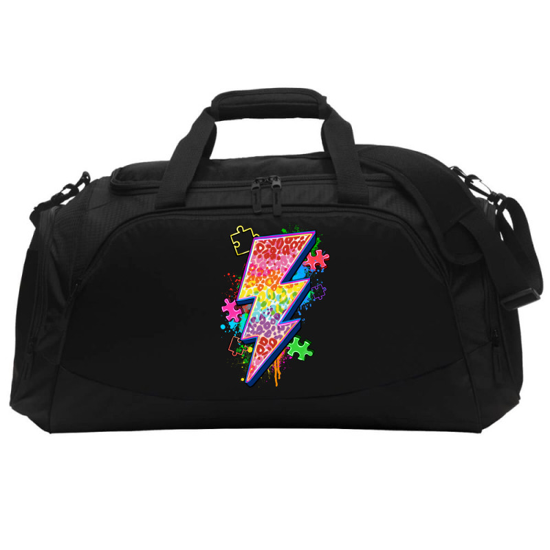 Lightning Bolt Autism Active Duffel | Artistshot