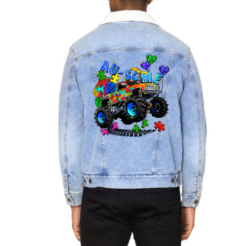 Monster Truck Au Some Unisex Sherpa-lined Denim Jacket | Artistshot