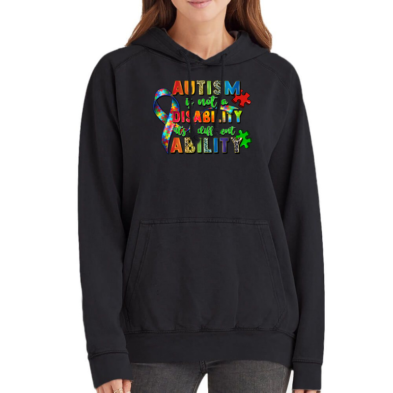 Autism Is Not A Disability Its A Different Ability Vintage Hoodie | Artistshot