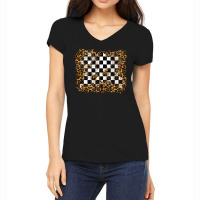 Racing Leopard Background Women's V-neck T-shirt | Artistshot